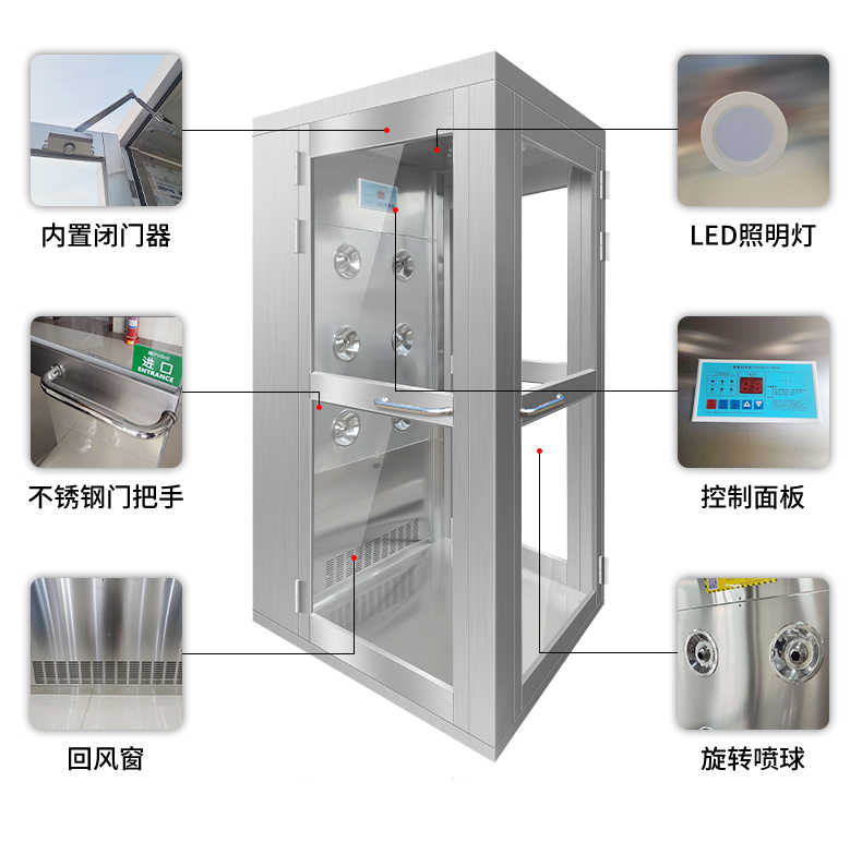 棗莊噴漆房單面單人雙吹凈化風(fēng)淋室